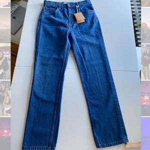 Cynthia Button Fly High Rise Straight Jeans
